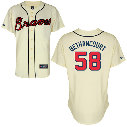 Christian Bethancourt #58 mlb Jersey-Atlanta Braves Women's Authentic Alternate 2 Cool Base Baseball Jersey